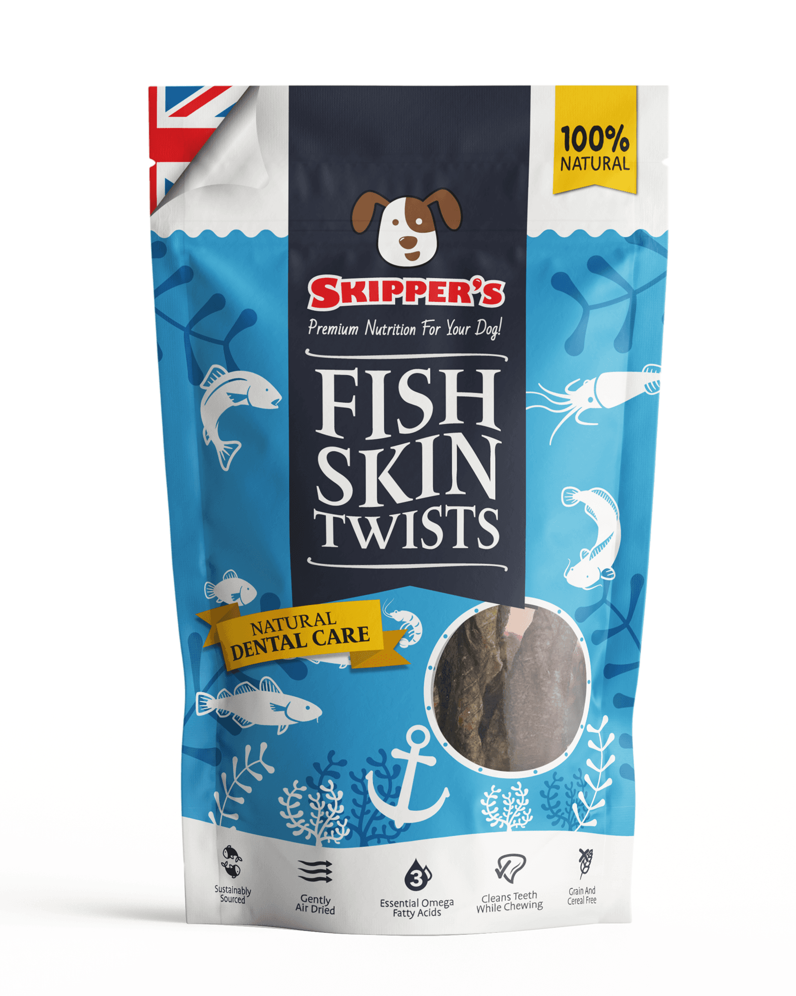 Fish Skin Throw Sticks Regular for Dogs 250g Image 1