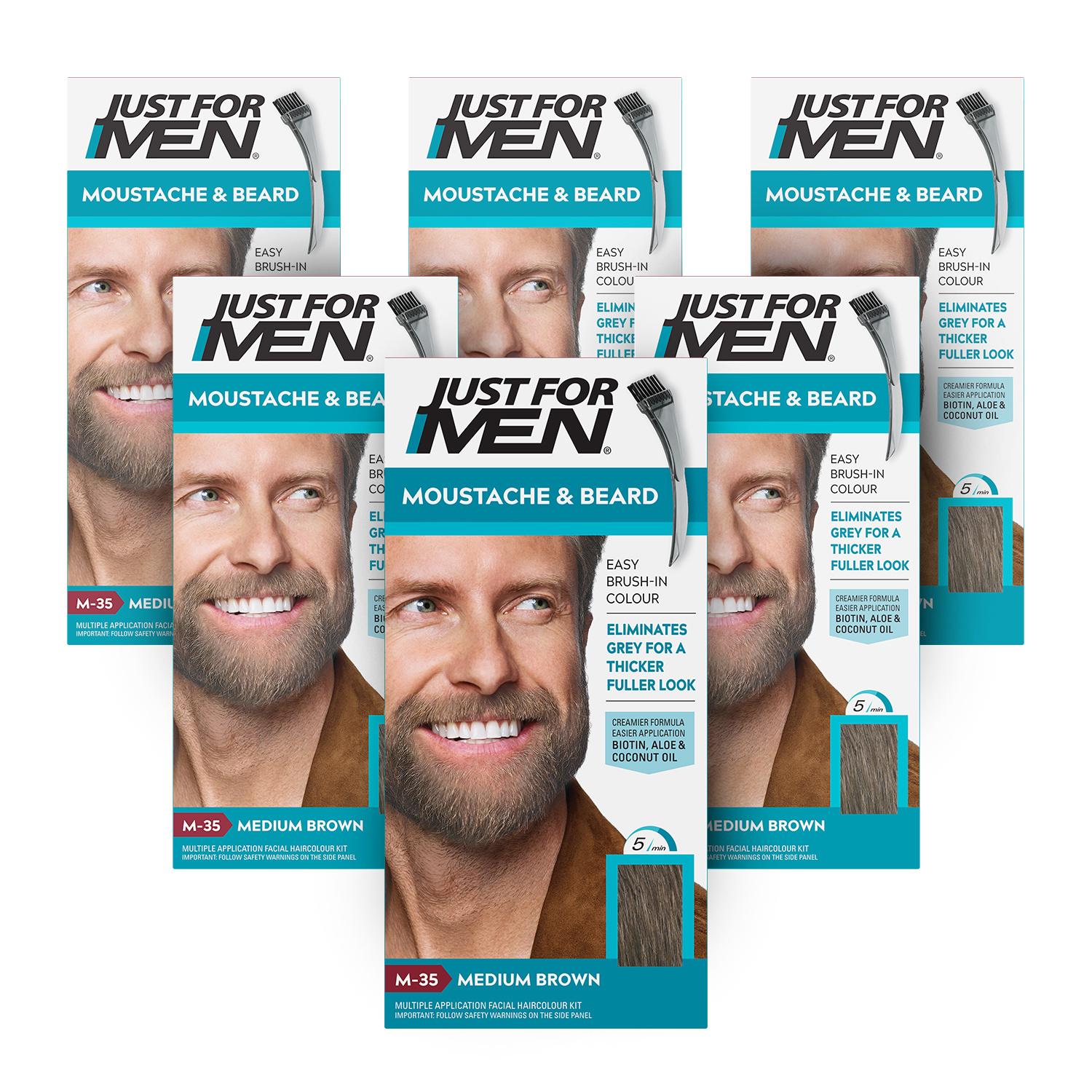 Just For Men Moustache & Beard Medium Brown Hair Dye M-35 Image 1