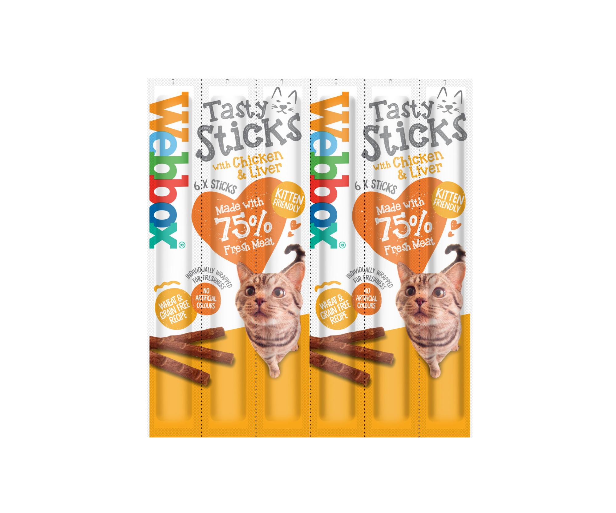 Webbox Cat Tasty Sticks Chicken/Liver 6pk Image 1