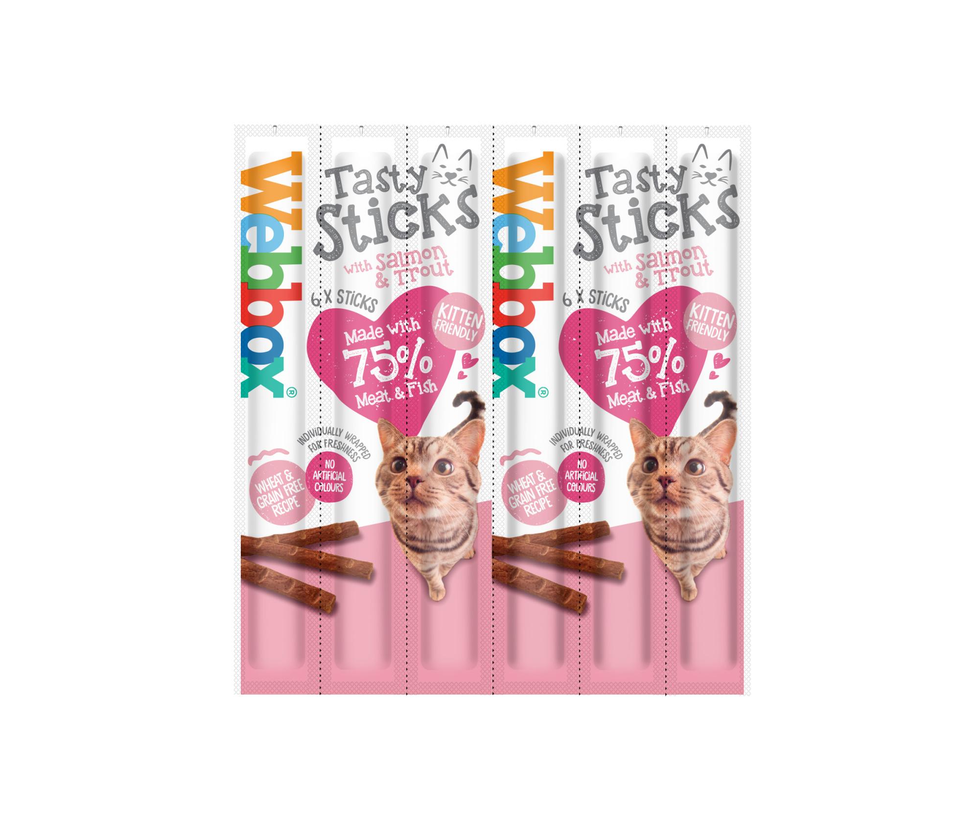 Webbox Cat Tasty Sticks Salmon & Trout 6pk Image 1
