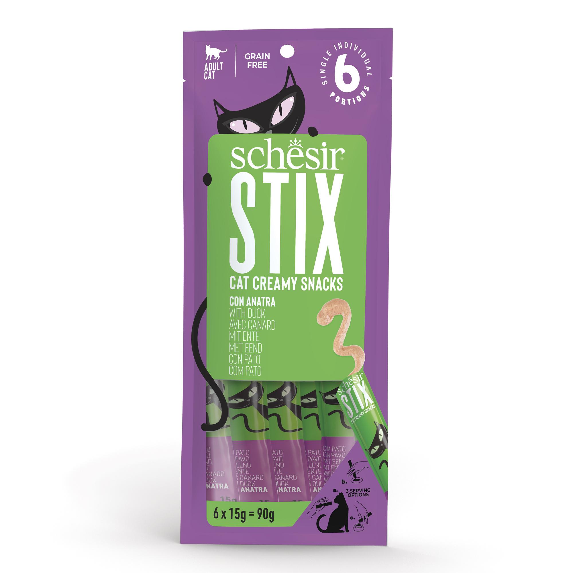 Schesir Stix Adult Cat Duck 6X15g Image 1