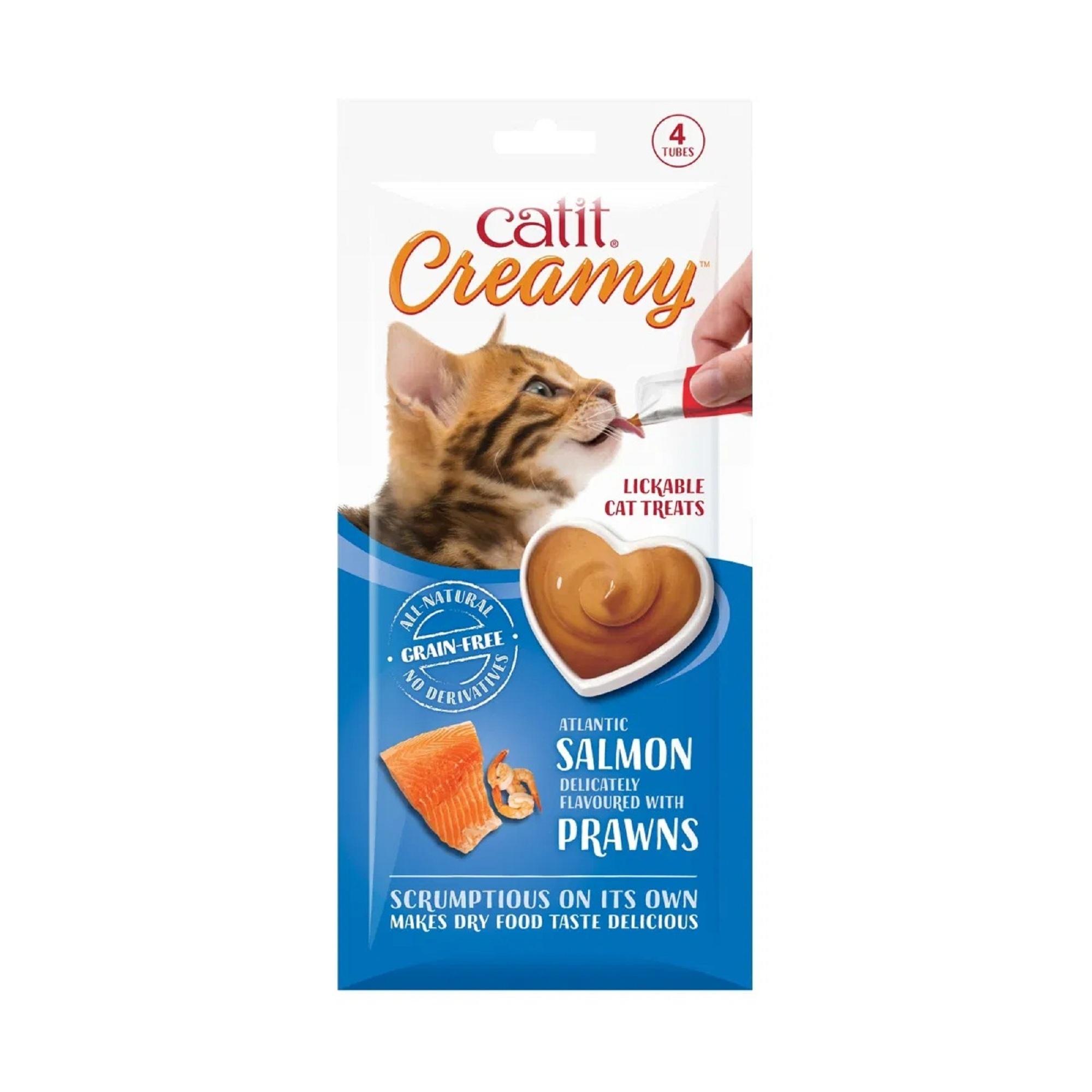 Catit Creamy Cat Treats Salmon & Prawns 4 x 10g Image 1