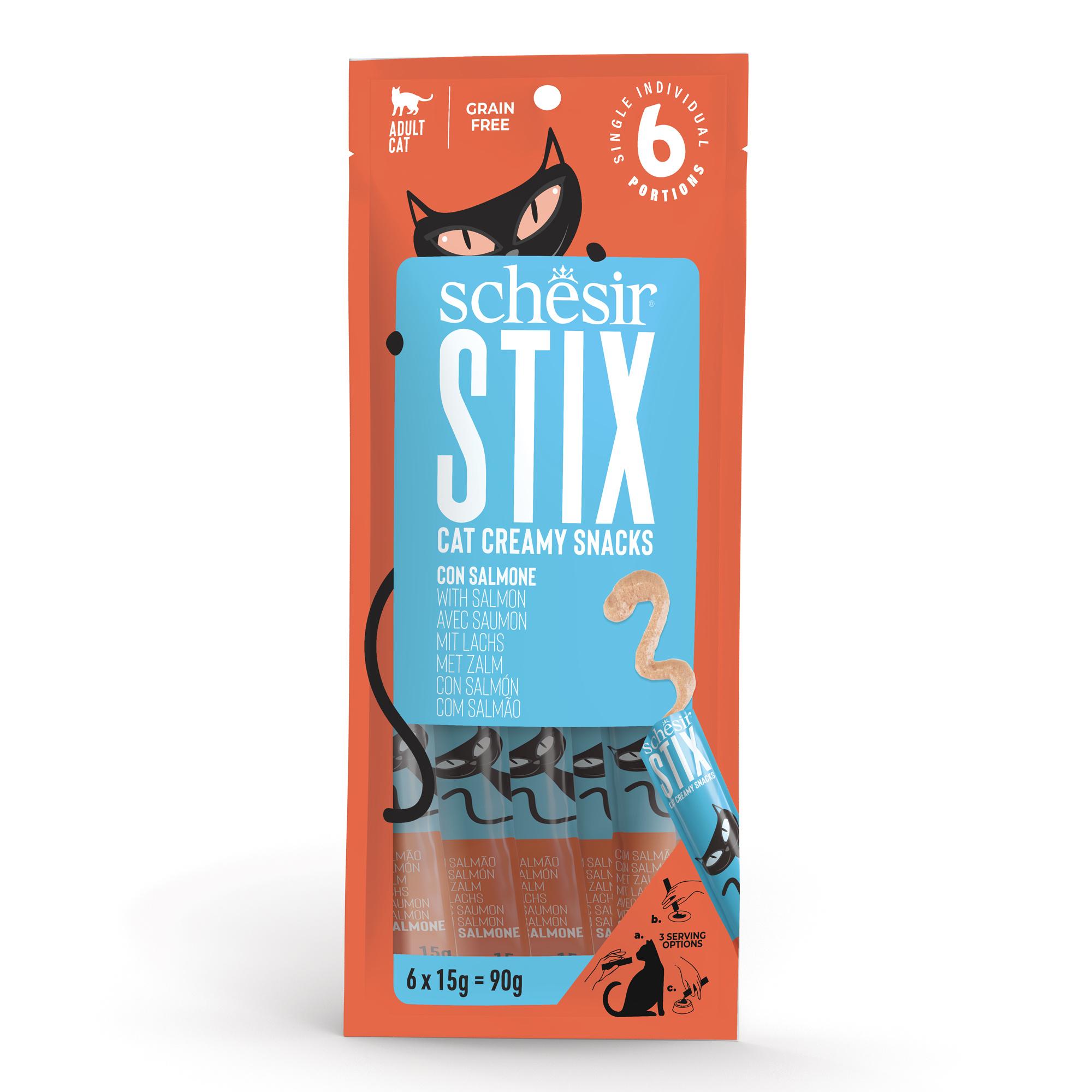 Schesir Stix Adult Cat Salmon 6X15g Image 1