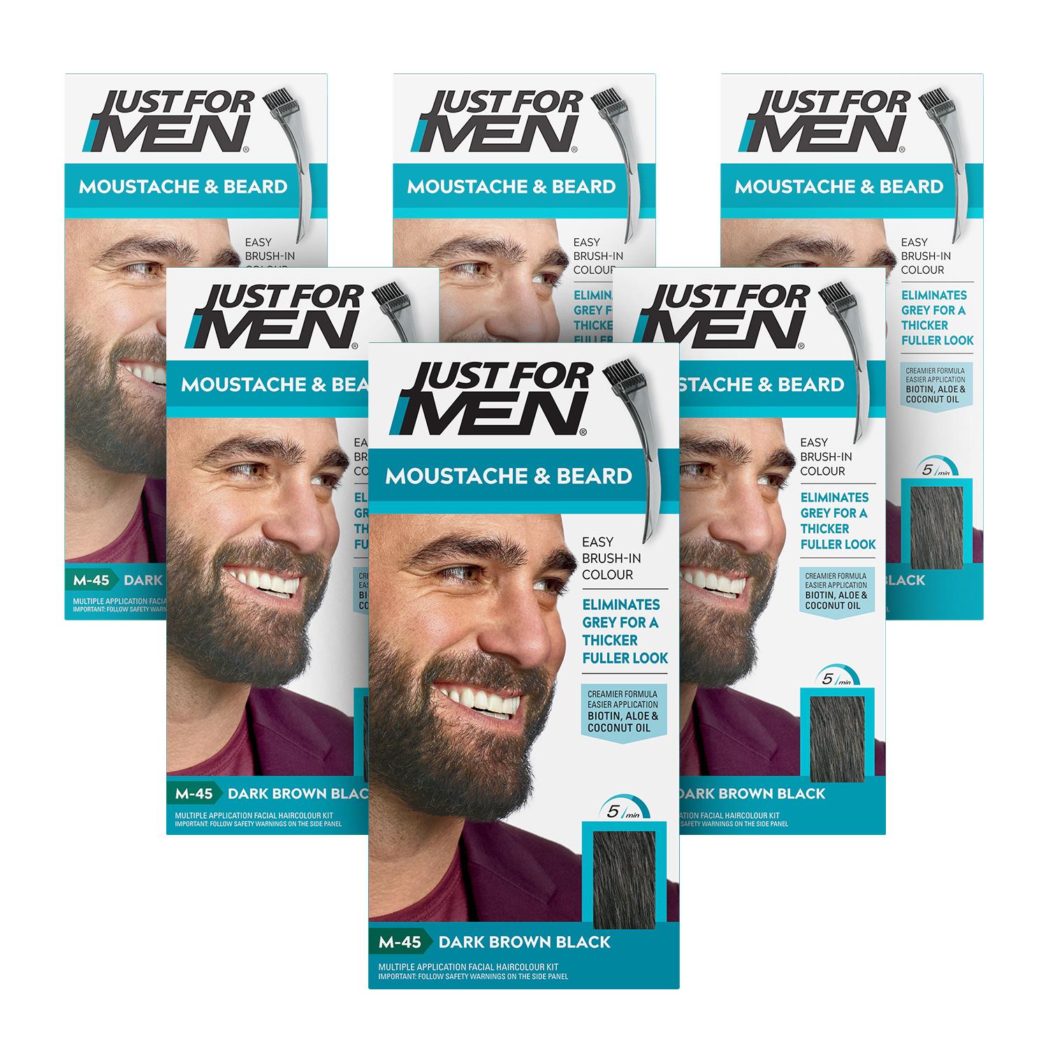 Just For Men Moustache & Beard Dark Brown - Black Hair Dye M-45 Image 1