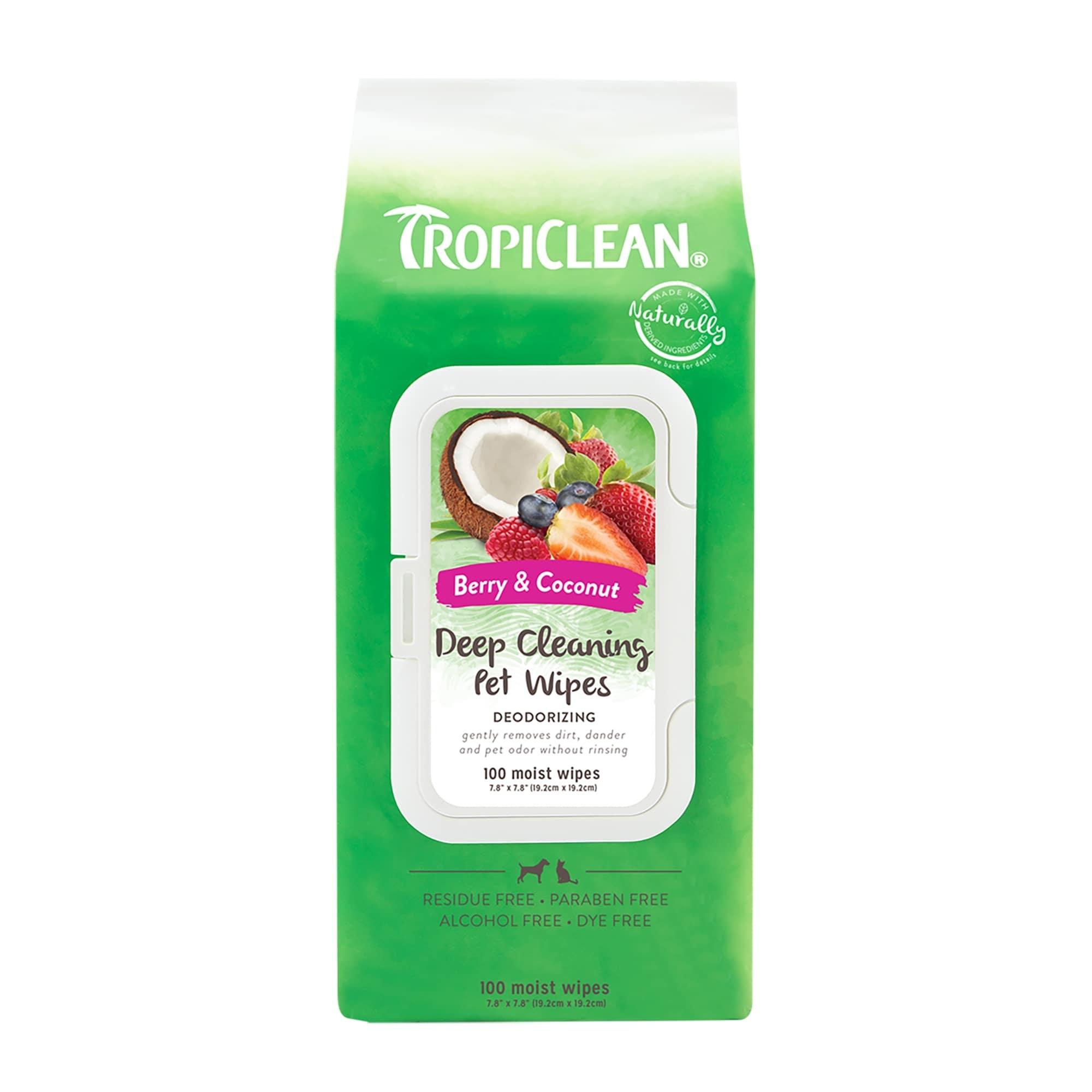 TropiClean Deep Cleaning Wipes for Dogs and Cats 100s Image 1