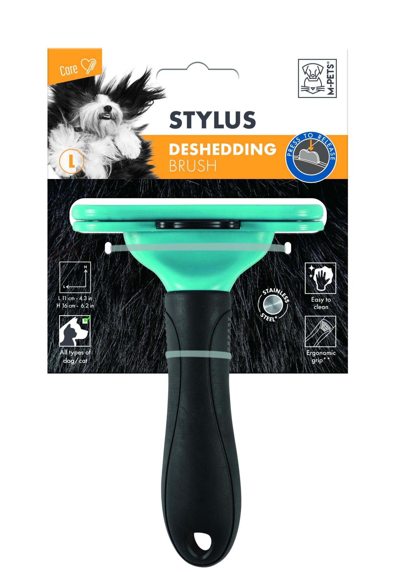 M-PETS Stylus Deshedding Brush - Large for Dogs and Cats Image 1