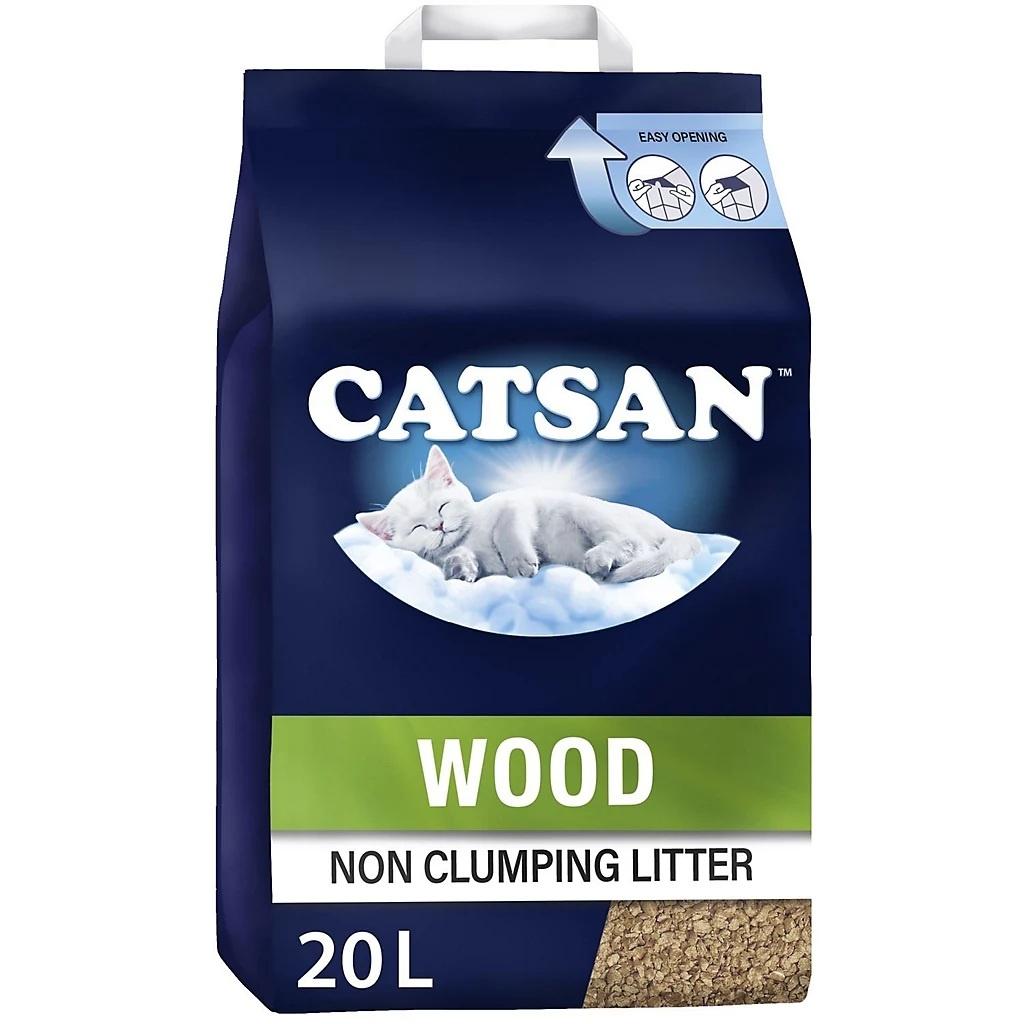 Catsan Wood Comfort Non Clumping Cat Litter 20L Image 1