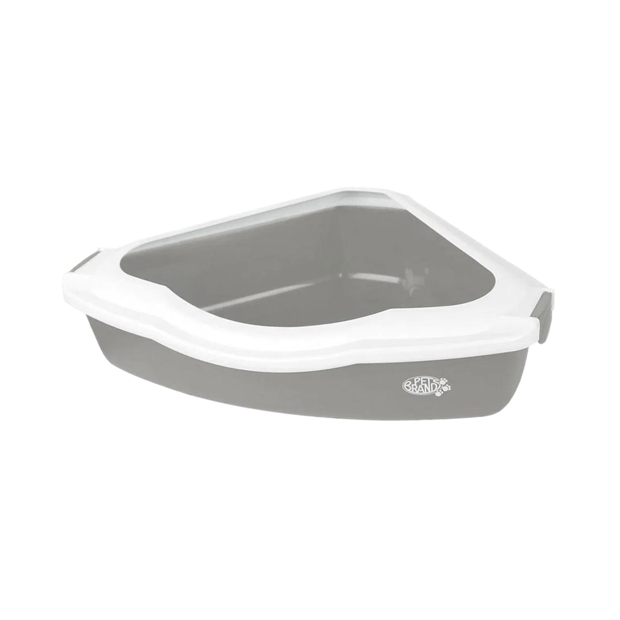 Petsentials Corner Cat Litter Tray - Grey Image 1