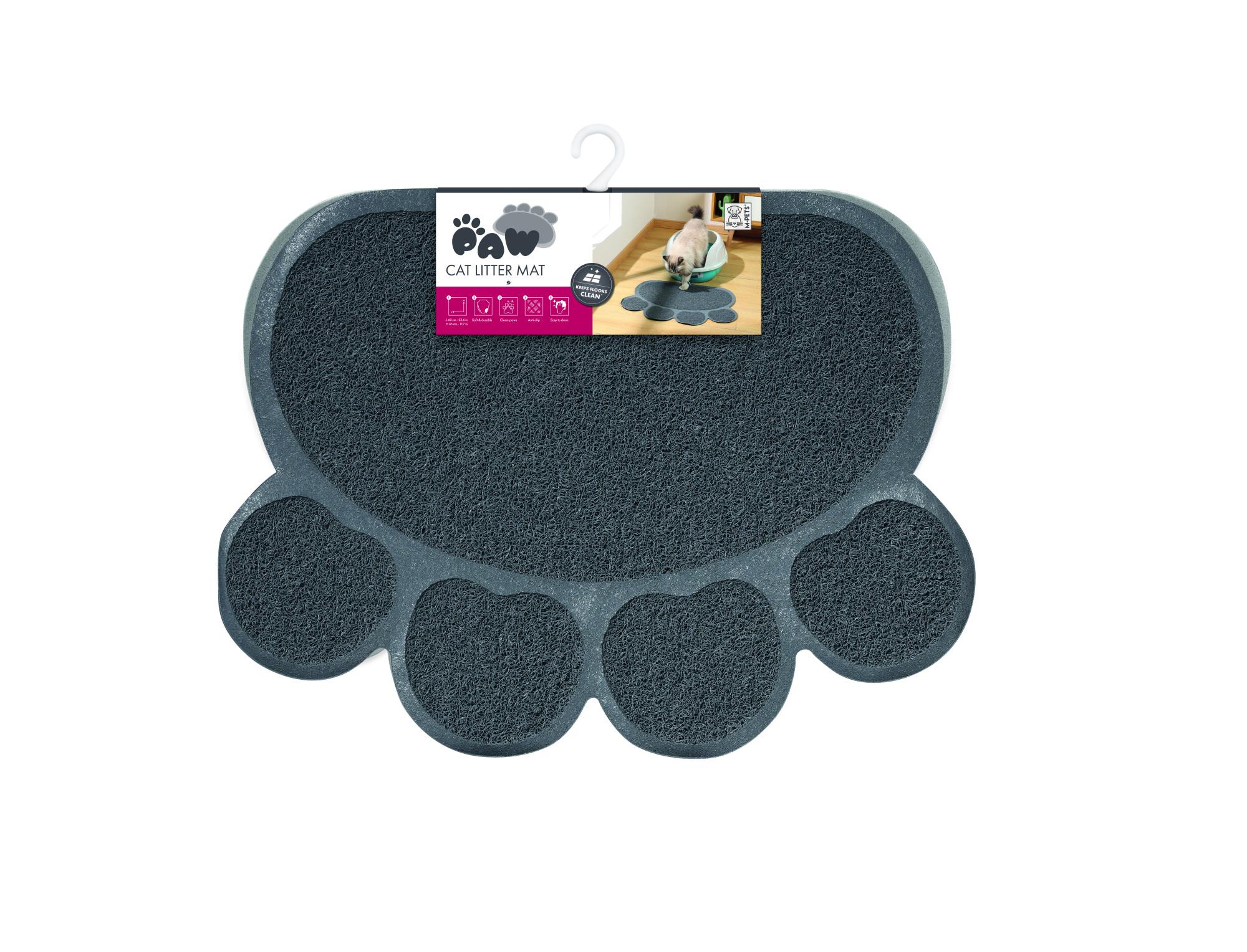 M-PETS Paw Cat Litter Mat - Grey Image 1