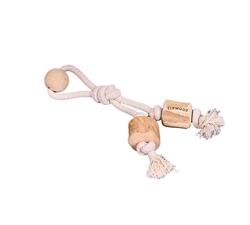 Elkwood Coffee Wood Double Rope Dog Toy Image 1