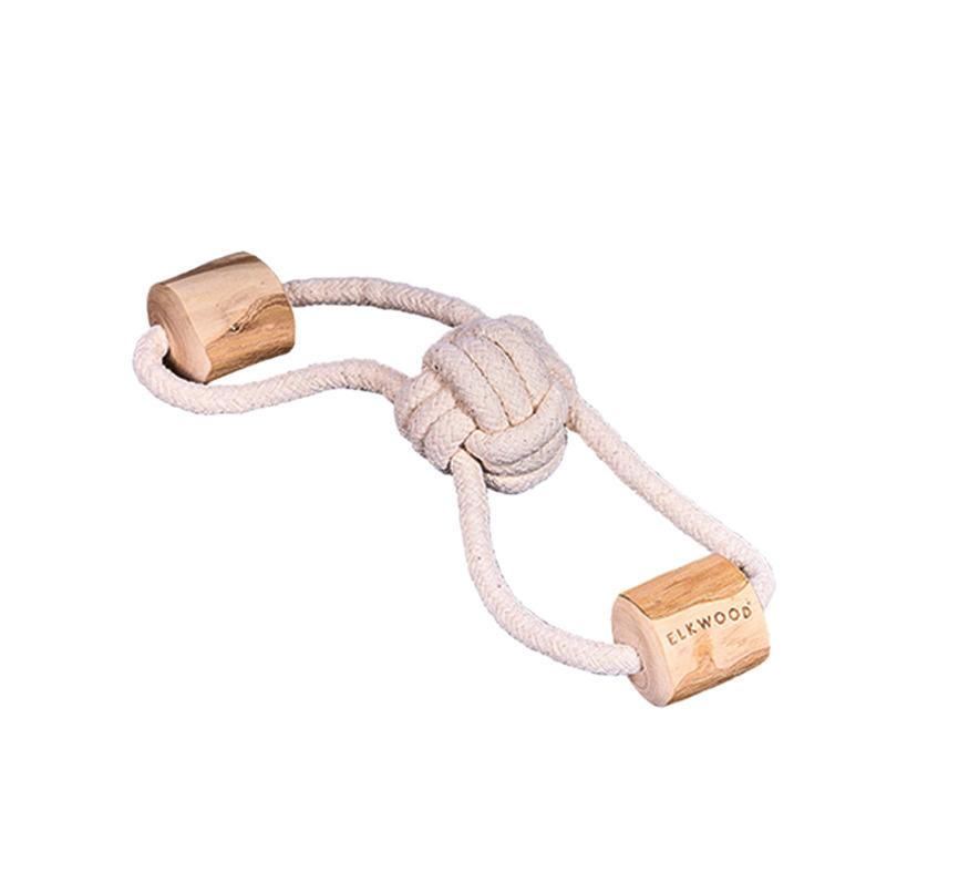 Elkwood Coffee Wood Knot Dumbell Dog Toy Image 1