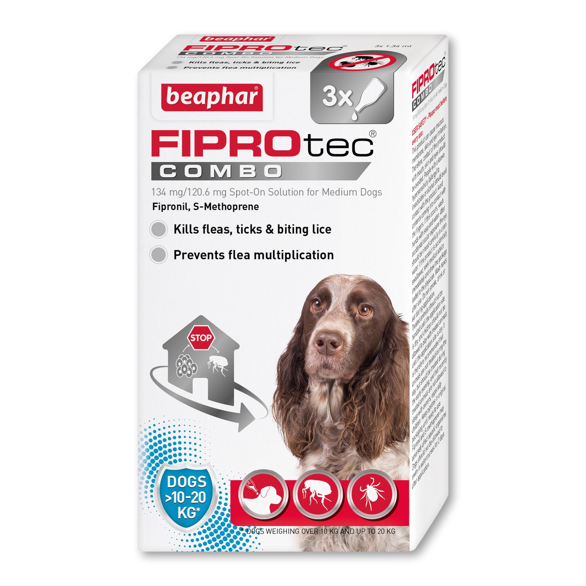 Beaphar FIPROtec COMBO for Medium Dogs 3 Pack Image 1