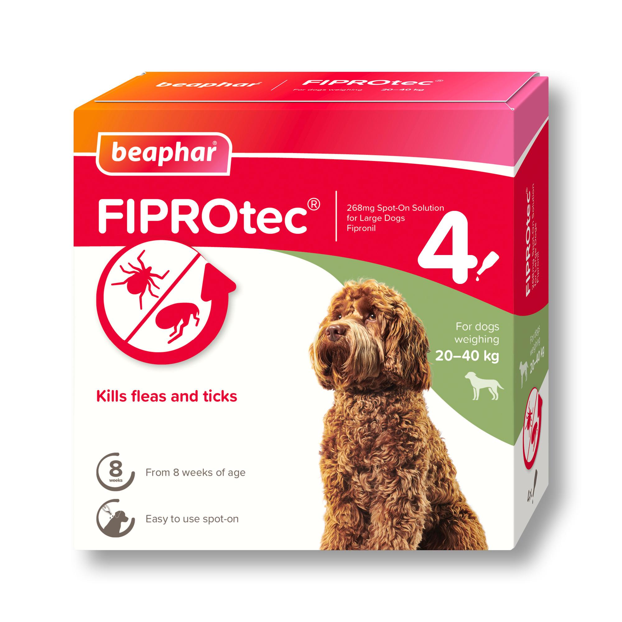 Beaphar FIPROtec Spot-On for Large Dogs 4 Pack Image 1
