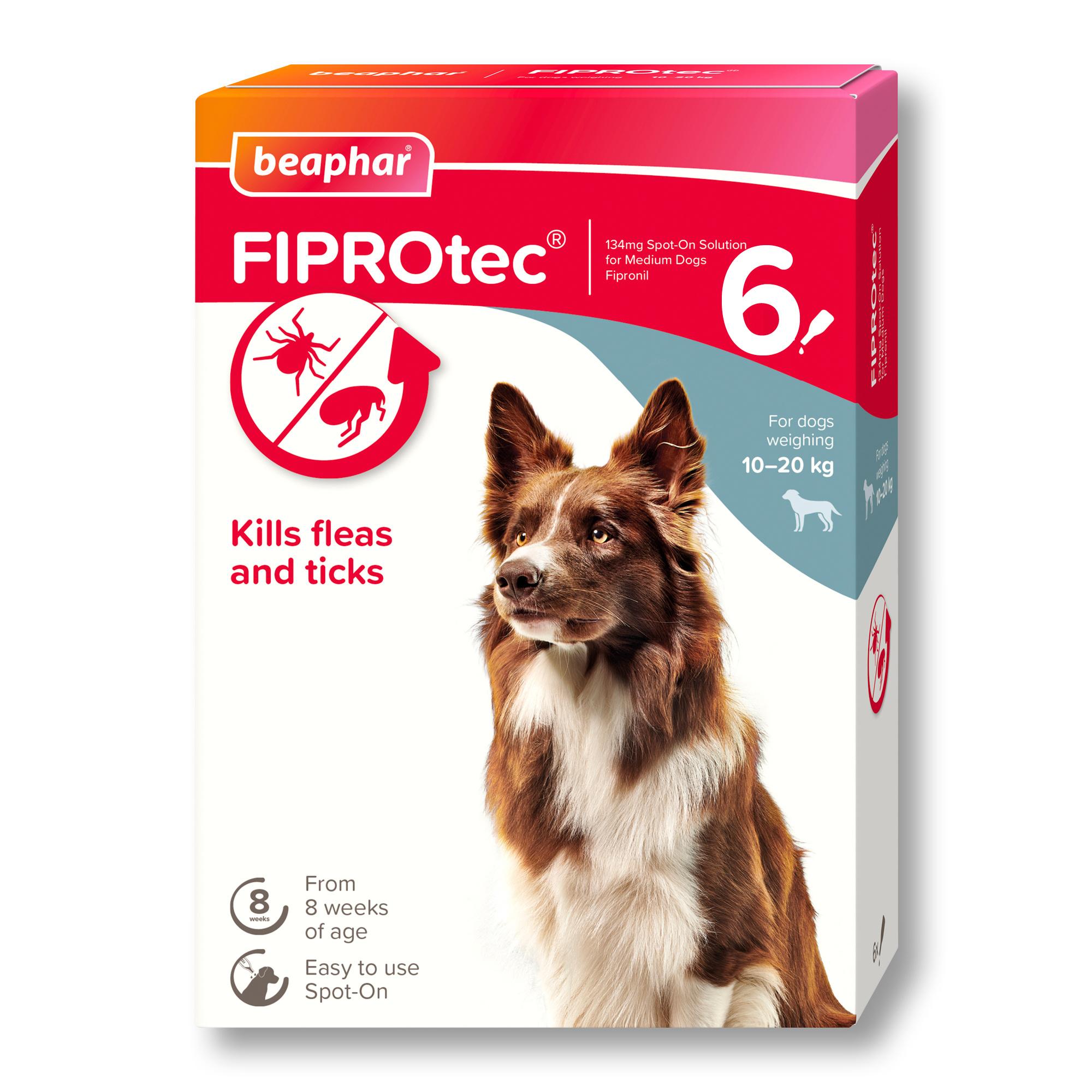 Beaphar FIPROtec Spot-On for Medium Dogs 6 Pack Image 1