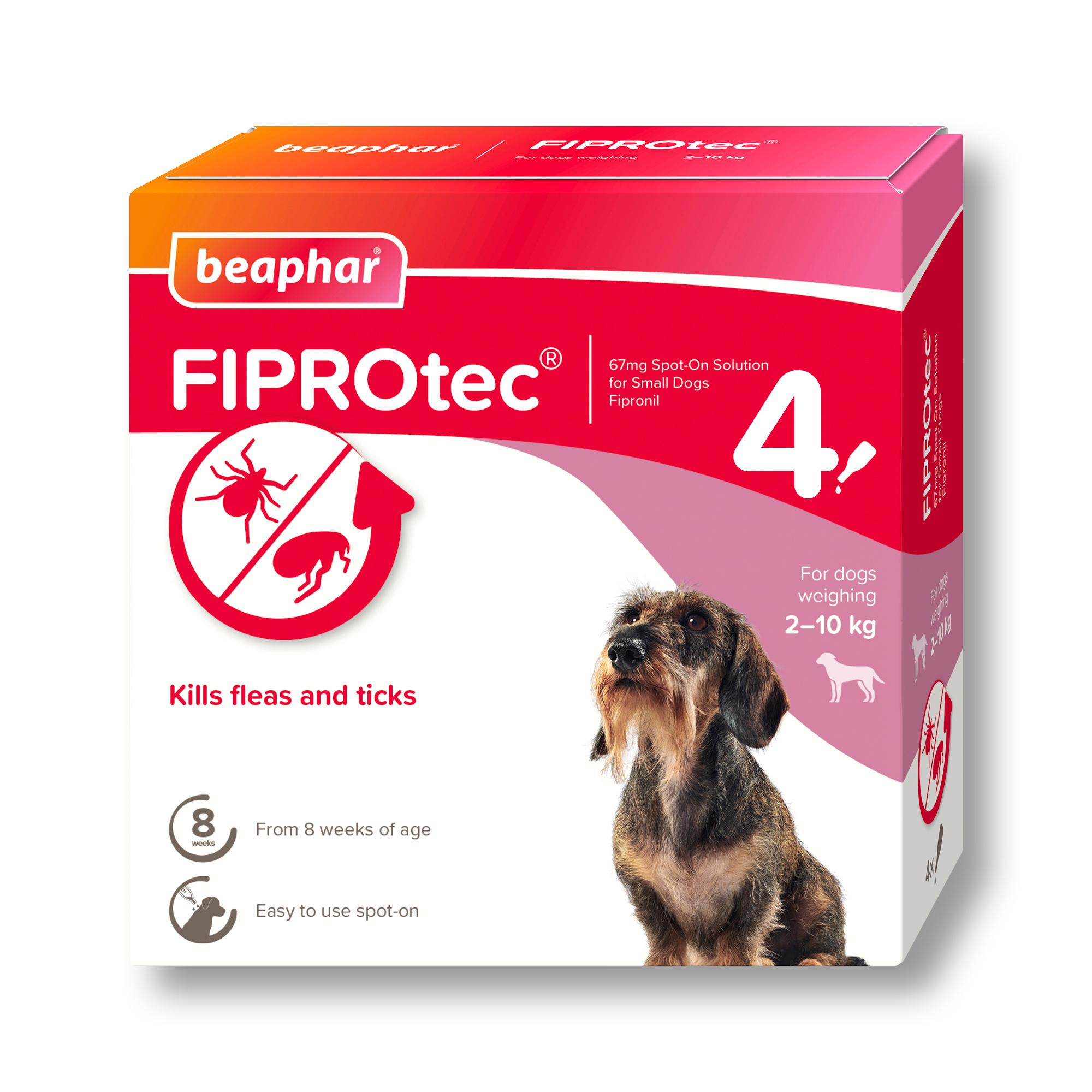 Beaphar FIPROtec Spot-On for Small Dogs 4 Pack Image 1