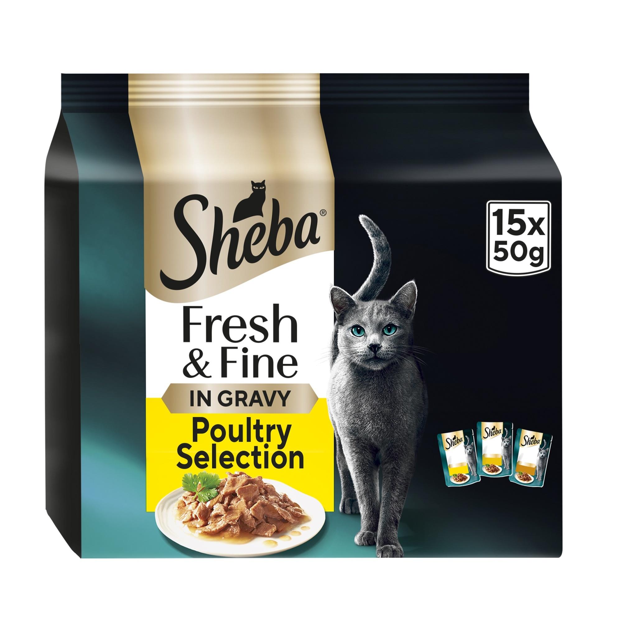 SHEBA Fresh & Fine Wet Cat Food Pouch Poultry in Gravy Image 1