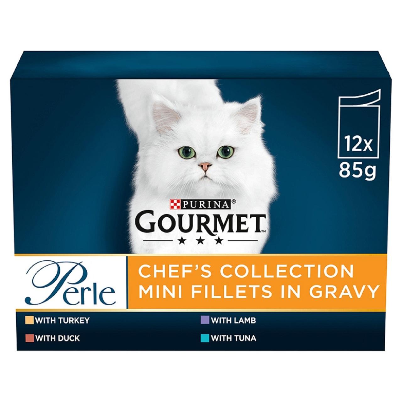 Gourmet Perle Adult Wet Cat Food Chef's Collection in Gravy Image 1