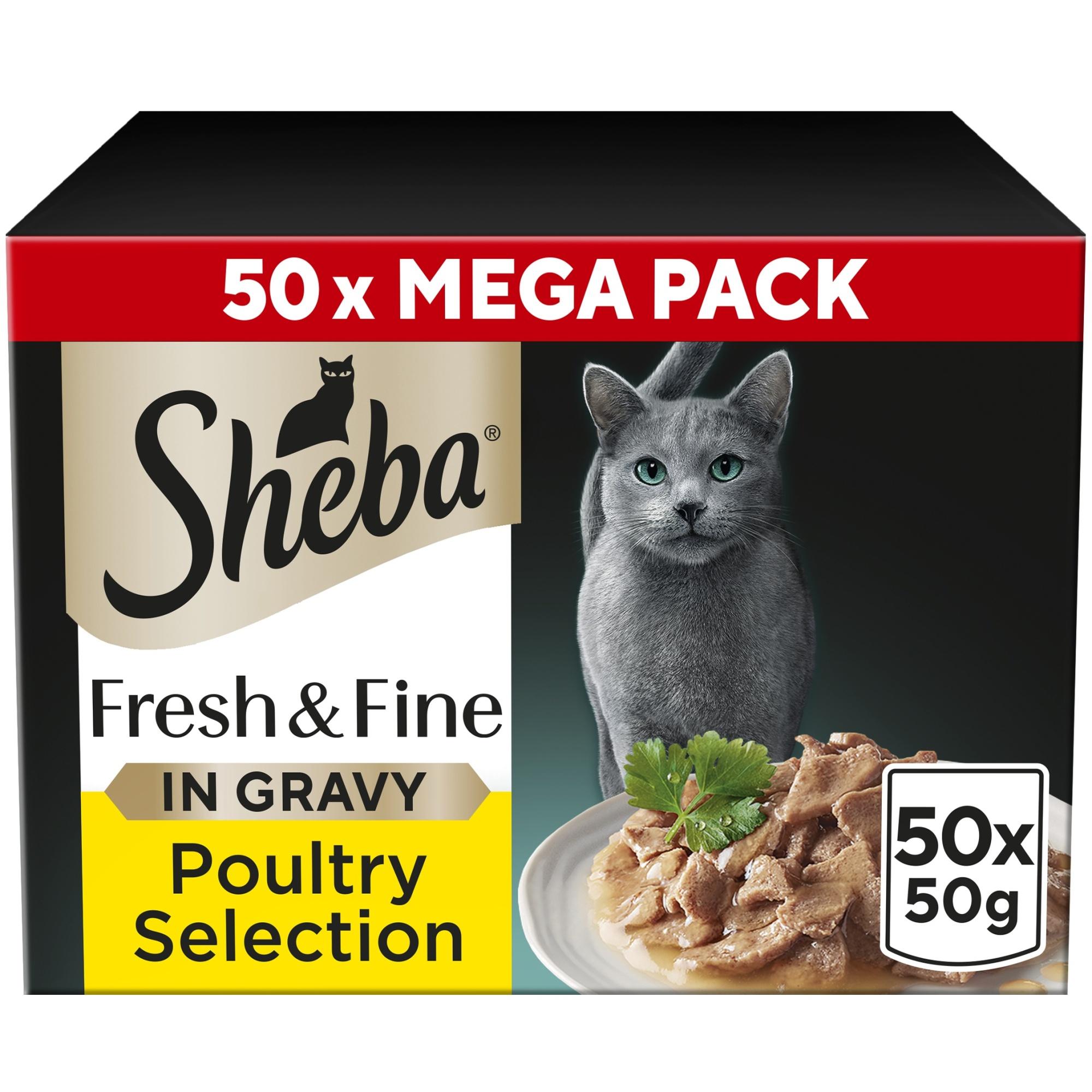 SHEBA Fresh & Fine Wet Cat Food Pouch Poultry in Gravy Image 1