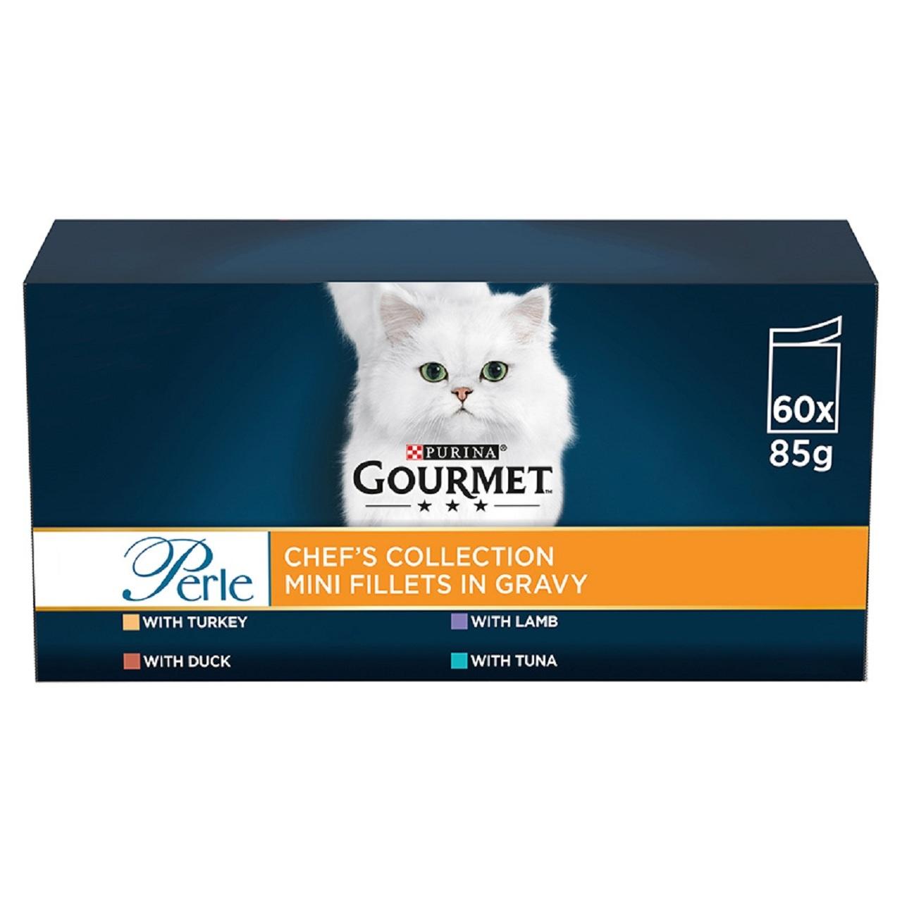 Gourmet Perle Adult Wet Cat Food Chef's Collection in Gravy Image 1