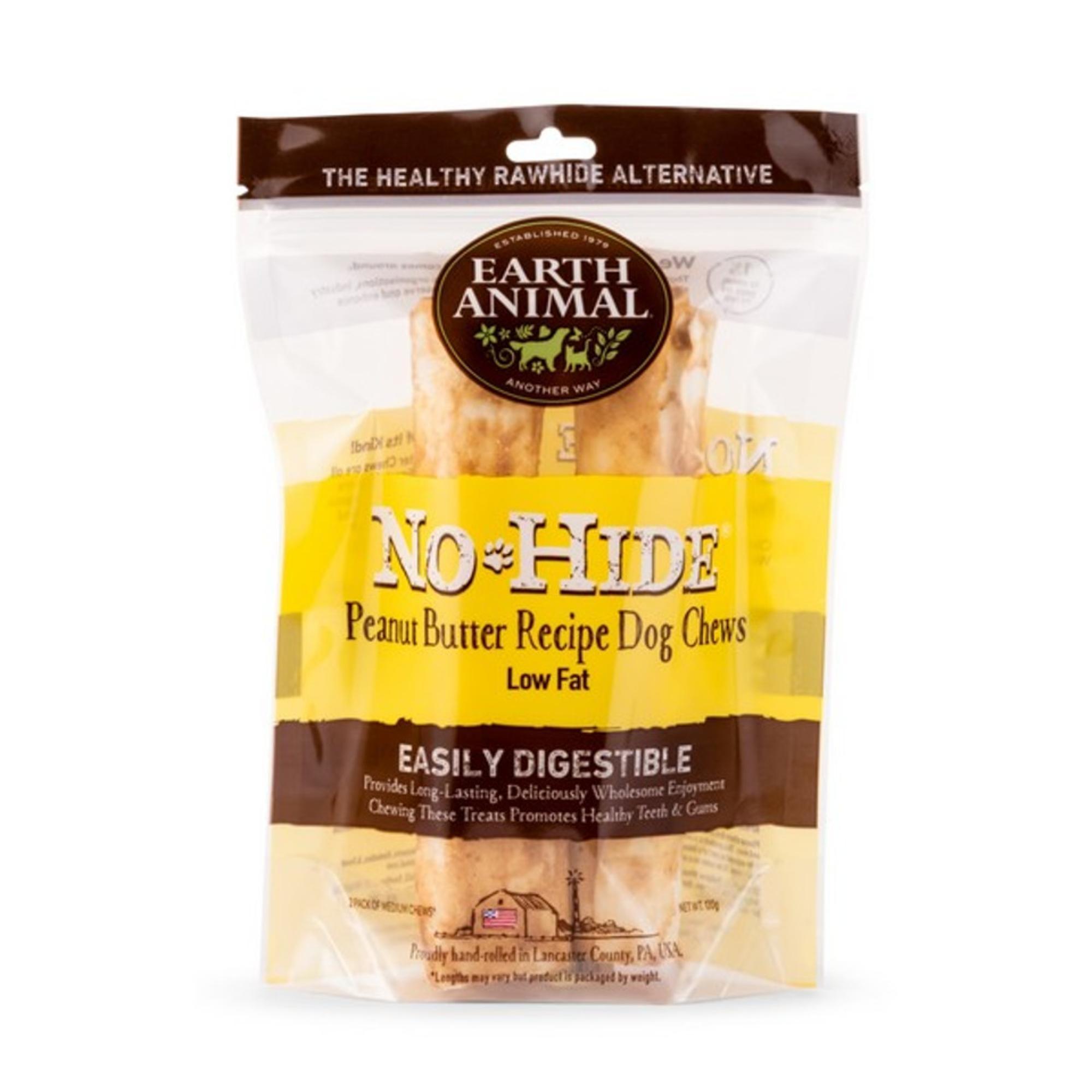 Earth Animal No Hide Peanut Butter Medium Chews for Dogs 2pk 120g Image 1