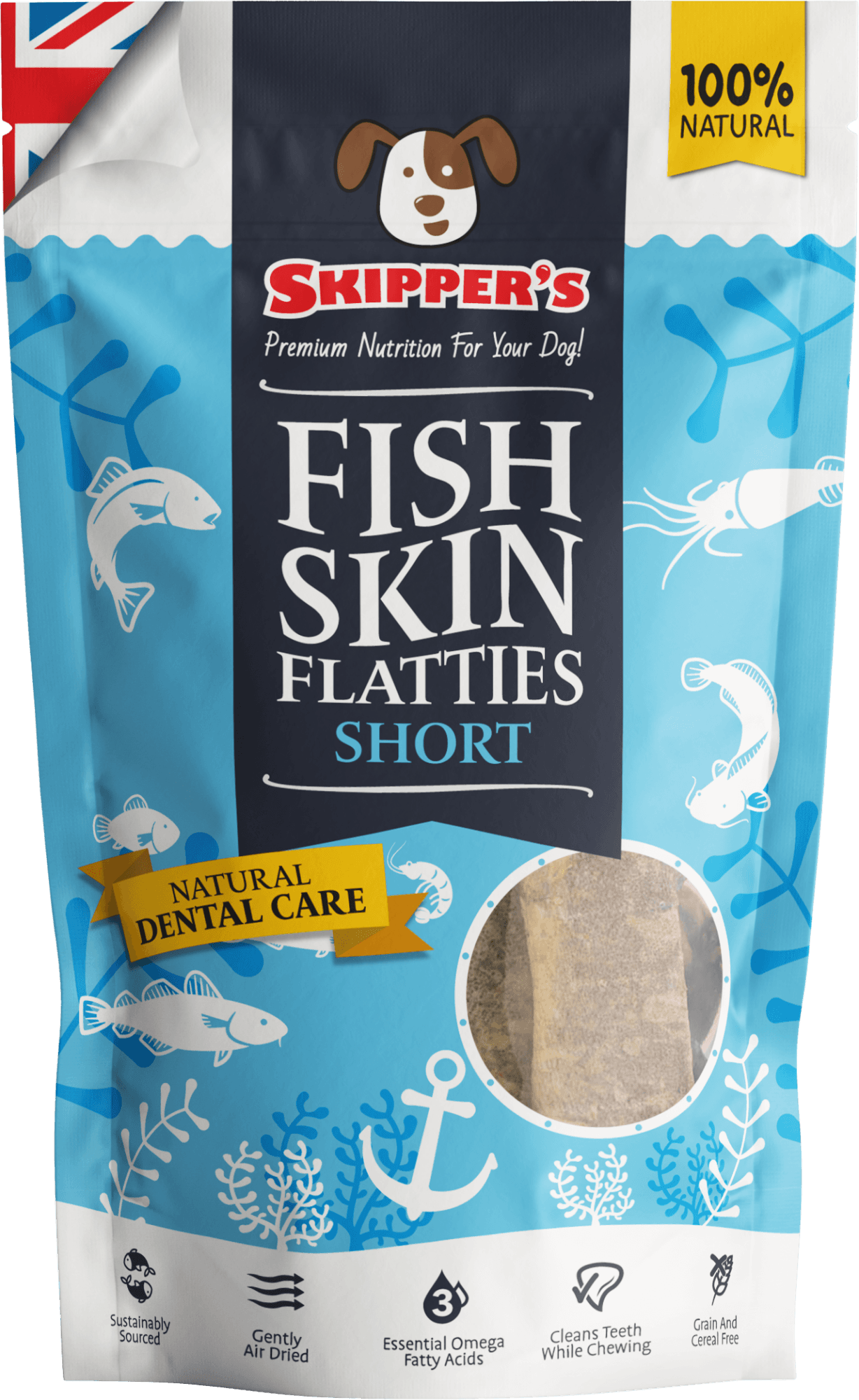 Skipper's Short Fish Skin Flatties for Dogs Image 1