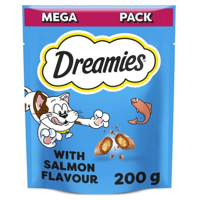 Dreamies Treats wiith Salmon for Cats Mega Pack 200g Image 1