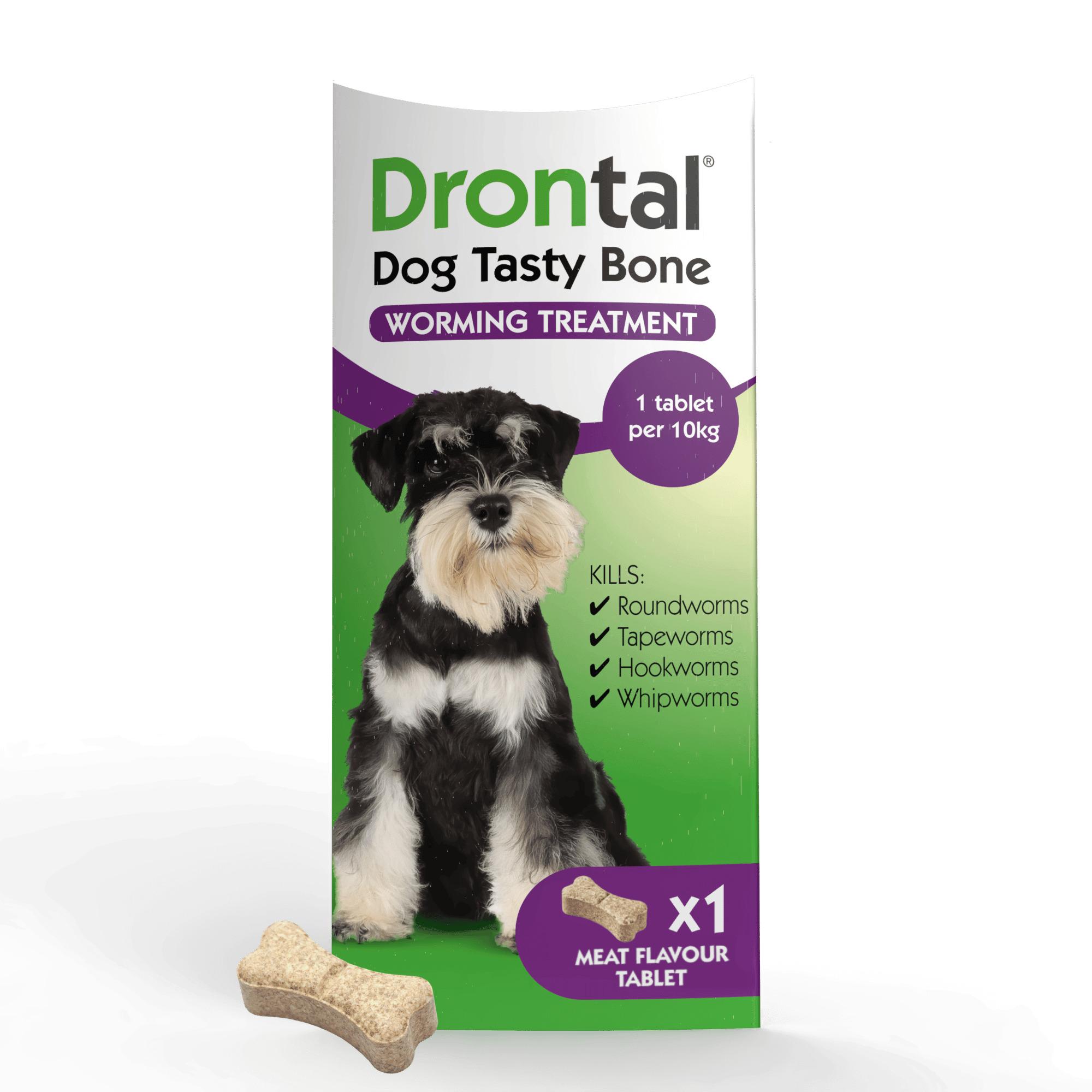 Drontal Tasty Bone Wormer Tablets for Dogs (2 to 20kg) - Single tablet Image 1