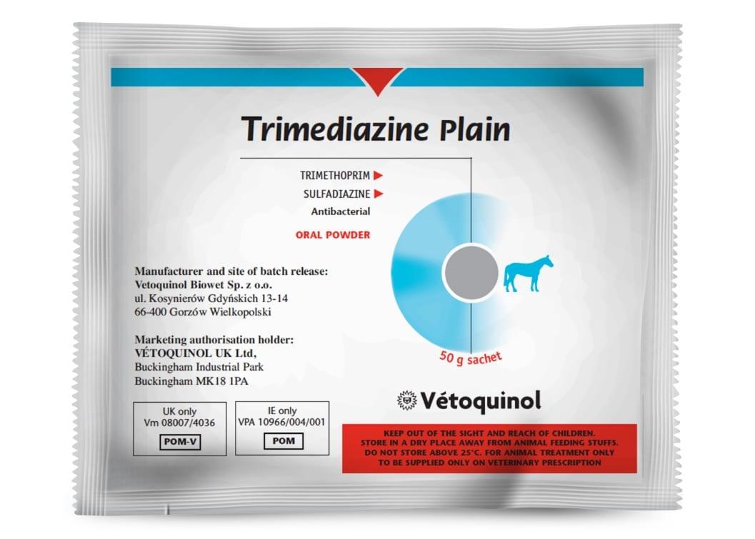 Trimediazine Plain Oral Powder for Horses - 10 x 50g sachets Image 1