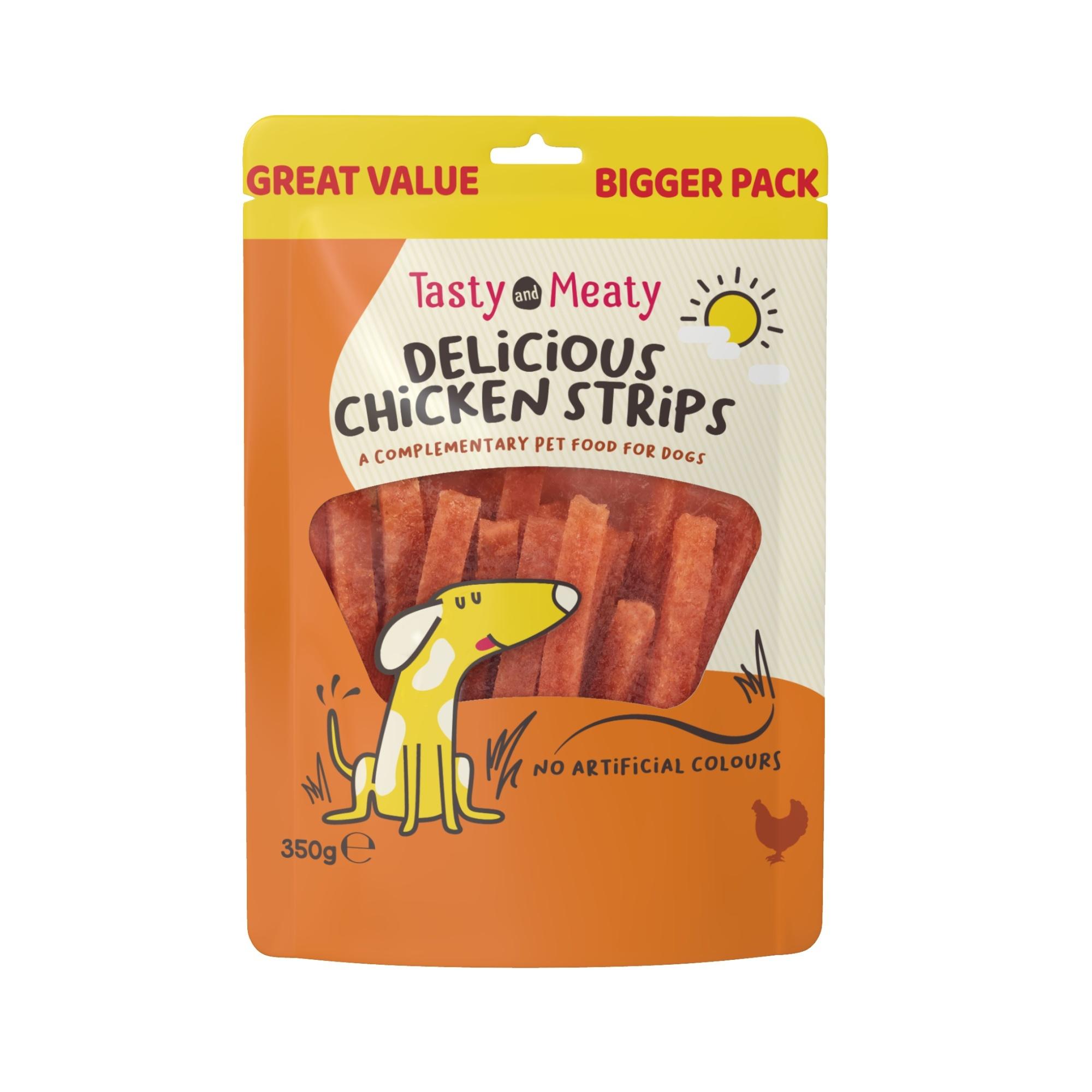 Tasty & Meaty Chicken Strips Adult Dog Treats Image 1