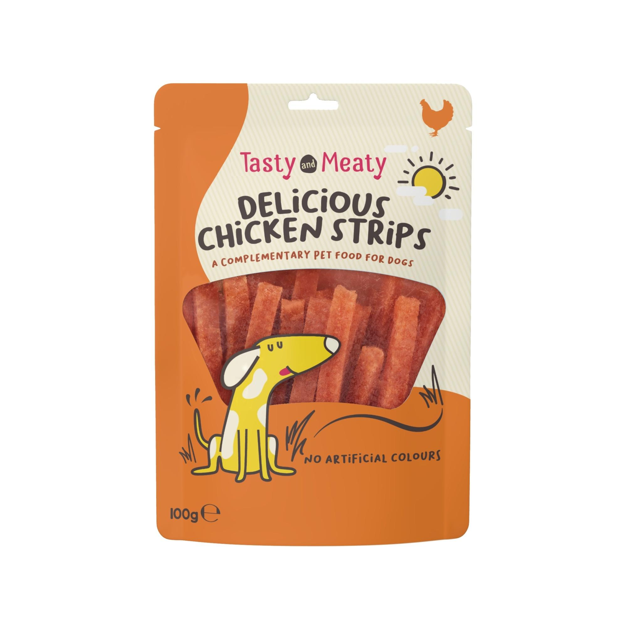 Tasty & Meaty Chicken Strips Adult Dog Treats Image 1