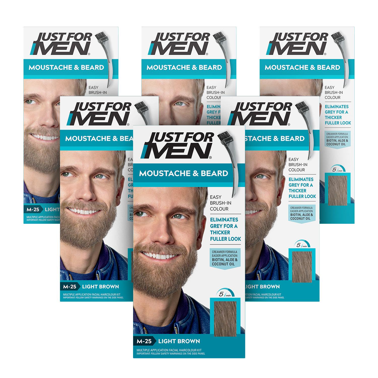 Just For Men Moustache & Beard Light Brown Hair Dye M-25 Image 1