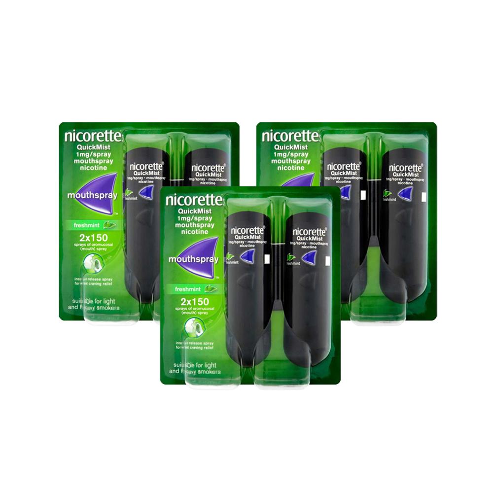 Nicorette Freshmint QuickMist Mouth Spray 1mg 12 Week Bundle 6 x 150 spray Image 1