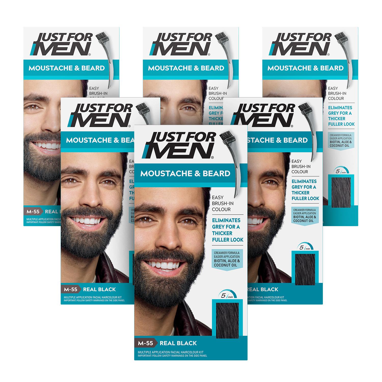 Just For Men Moustache & Beard Real Black Hair Dye M-55 Image 1