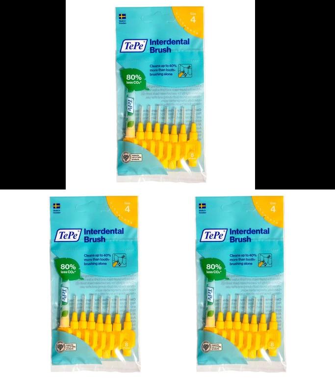 TePe Interdental Brushes Original Yellow 8 x 0.7mm Brushes Image 1