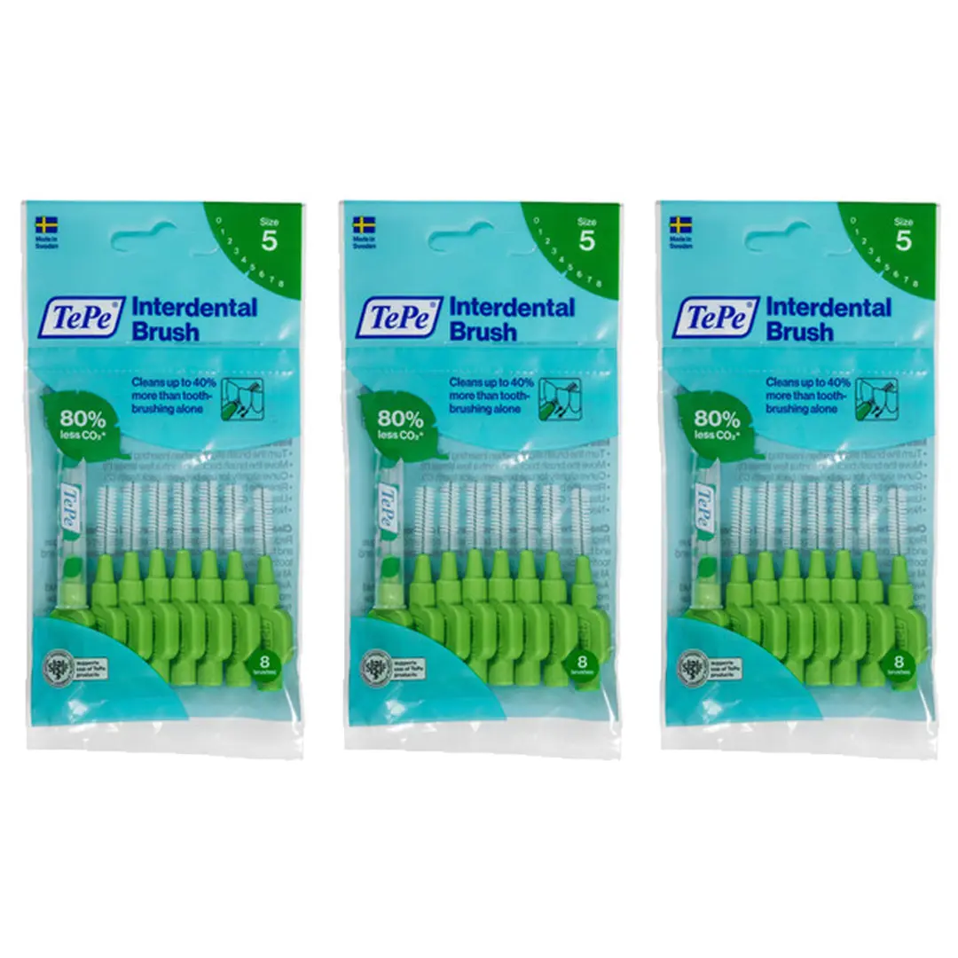 TePe Interdental Brushes Original Green 8 x 0.8mm Brushes Image 1