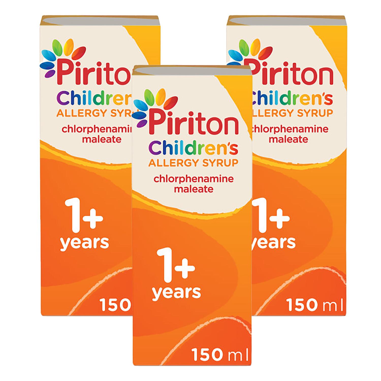 Piriton Hayfever & Allergy Relief Syrup for Children 150ml Image 1