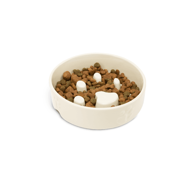 Scruffs Icon Slow Feeder Dog Bowl Cream Image 1
