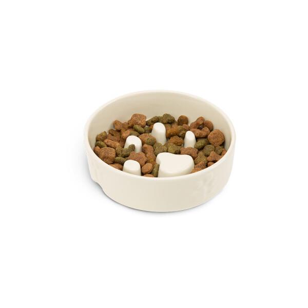 Scruffs Icon Slow Feeder Dog Bowl Cream Image 1