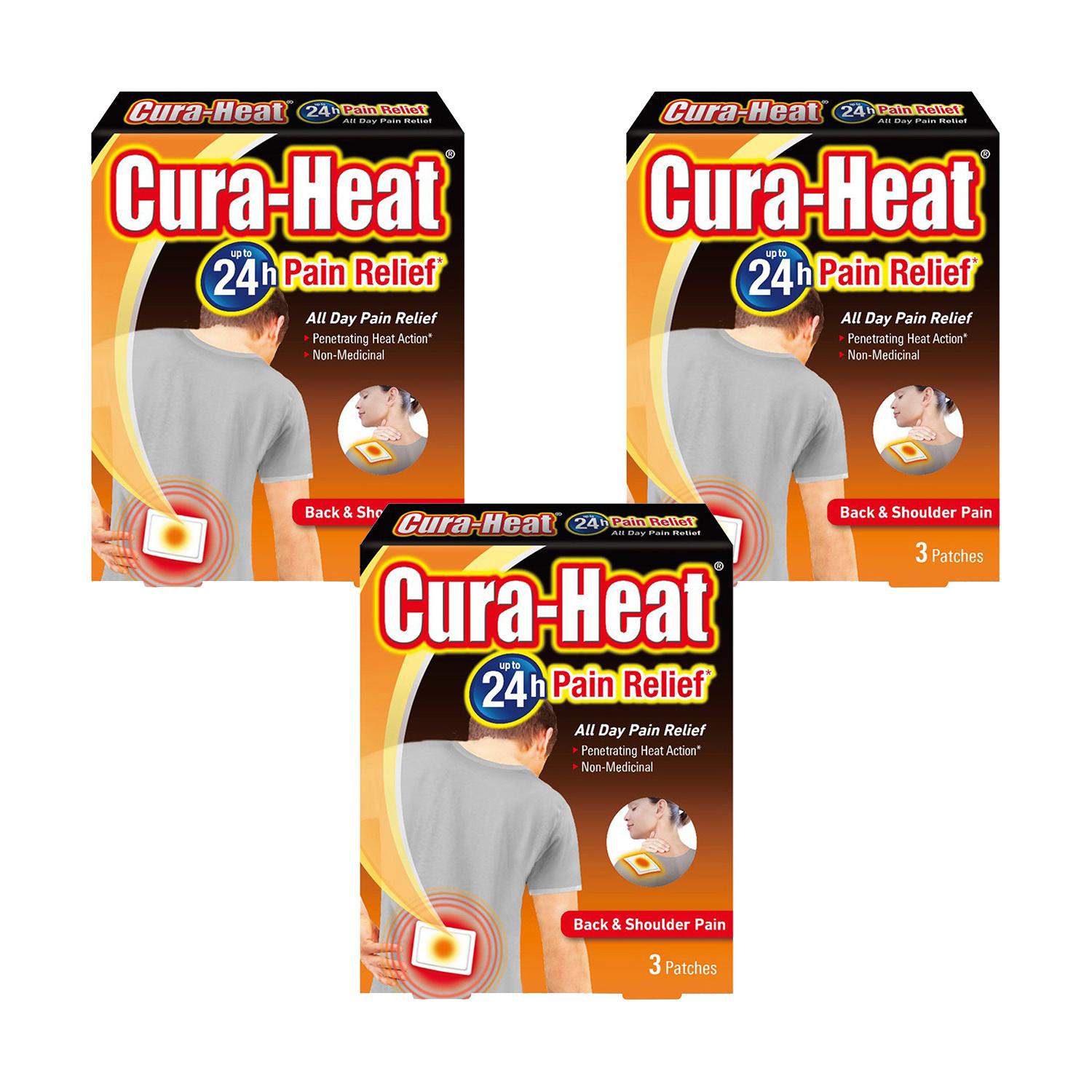 Cura-Heat Back & Shoulder 3 Heat Pads Image 1