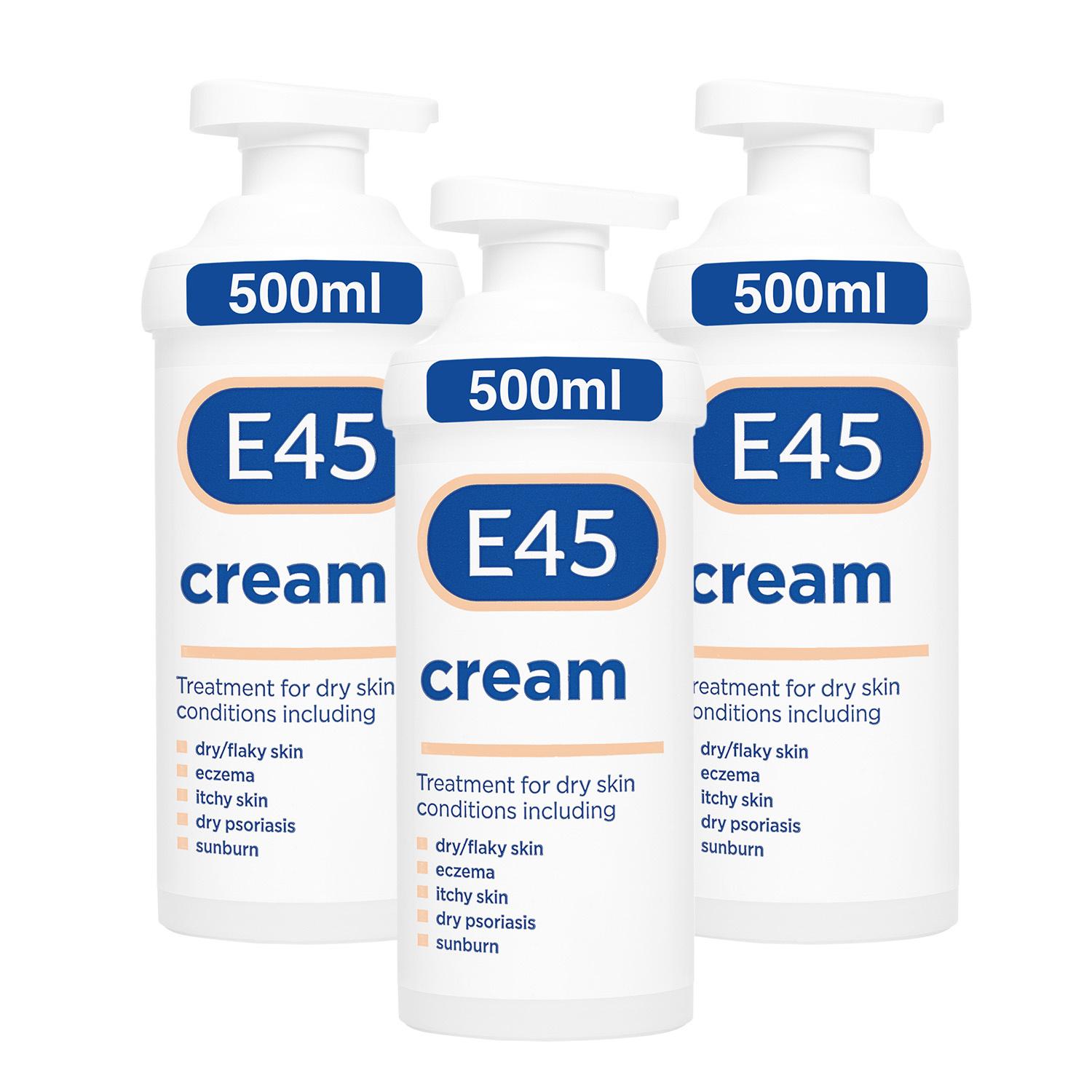 E45 Moisturiser Cream Moisturiser Pump 500g Image 1
