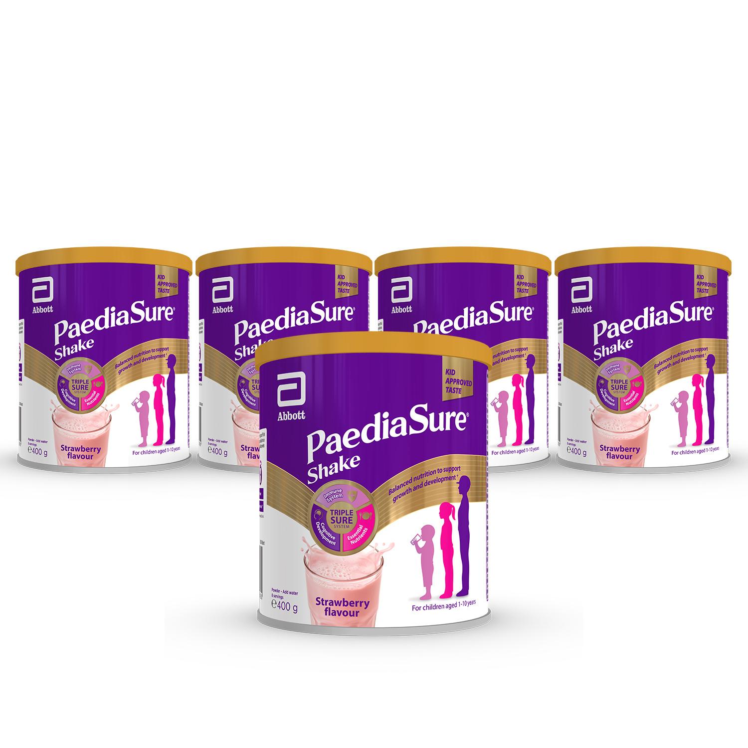 PaediaSure Shake Powder Strawberry Flavour Multivitamin Drink for Kids 400g Image 1