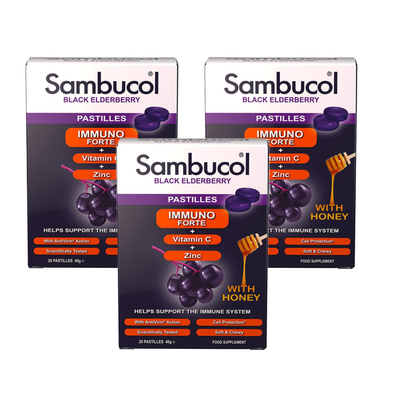 Sambucol Immuno Forte Black Elderberry Pastilles 20 Pack Image 1