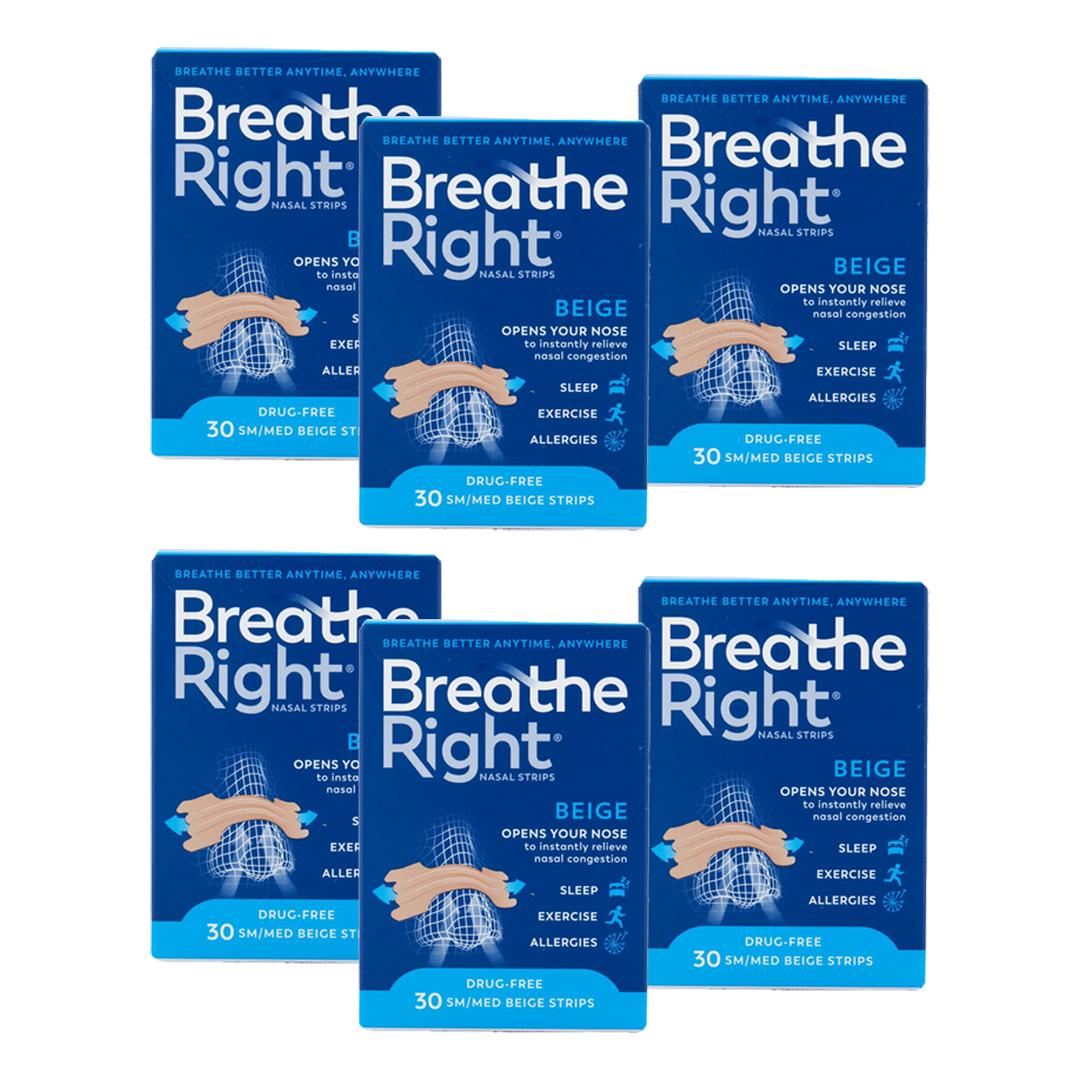 Breathe Right Congestion Relief Nasal Strips Beige Small/Medium 30 Strips Image 1