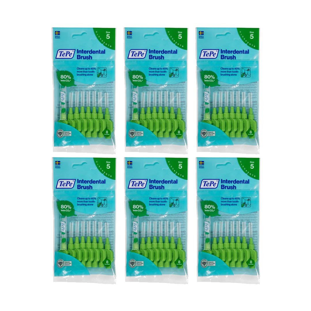 TePe Interdental Brushes Original Green 8 x 0.8mm Brushes Image 1