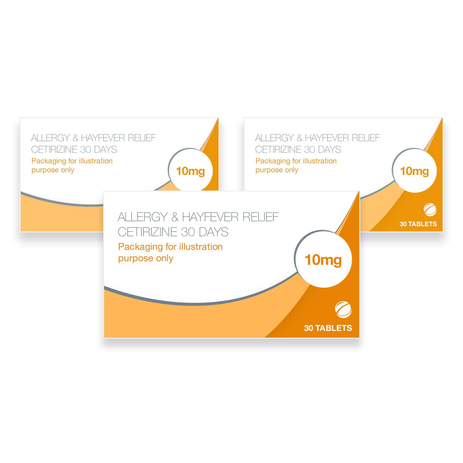 Allergy & Hayfever Relief Cetirizine 30 Tablets Image 1