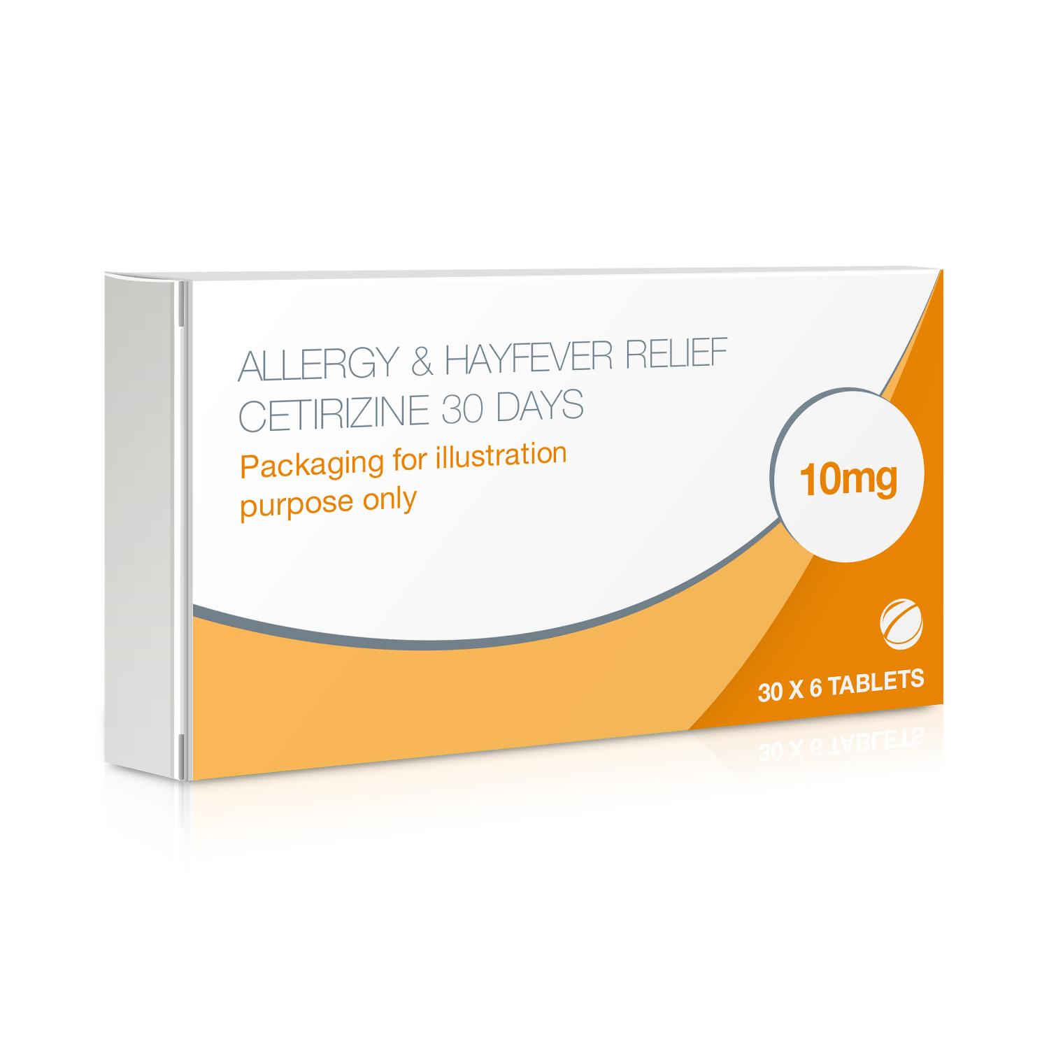 Allergy & Hayfever Relief Cetirizine 30 Tablets Image 1