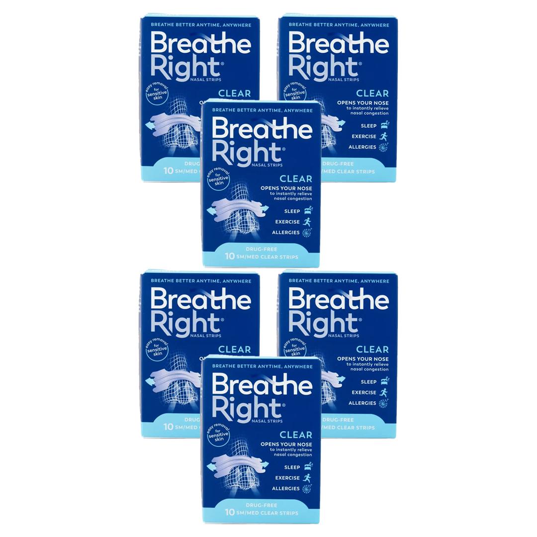 Breathe Right Congestion Relief Nasal Strips Clear Small/Medium 10 Strips Image 1