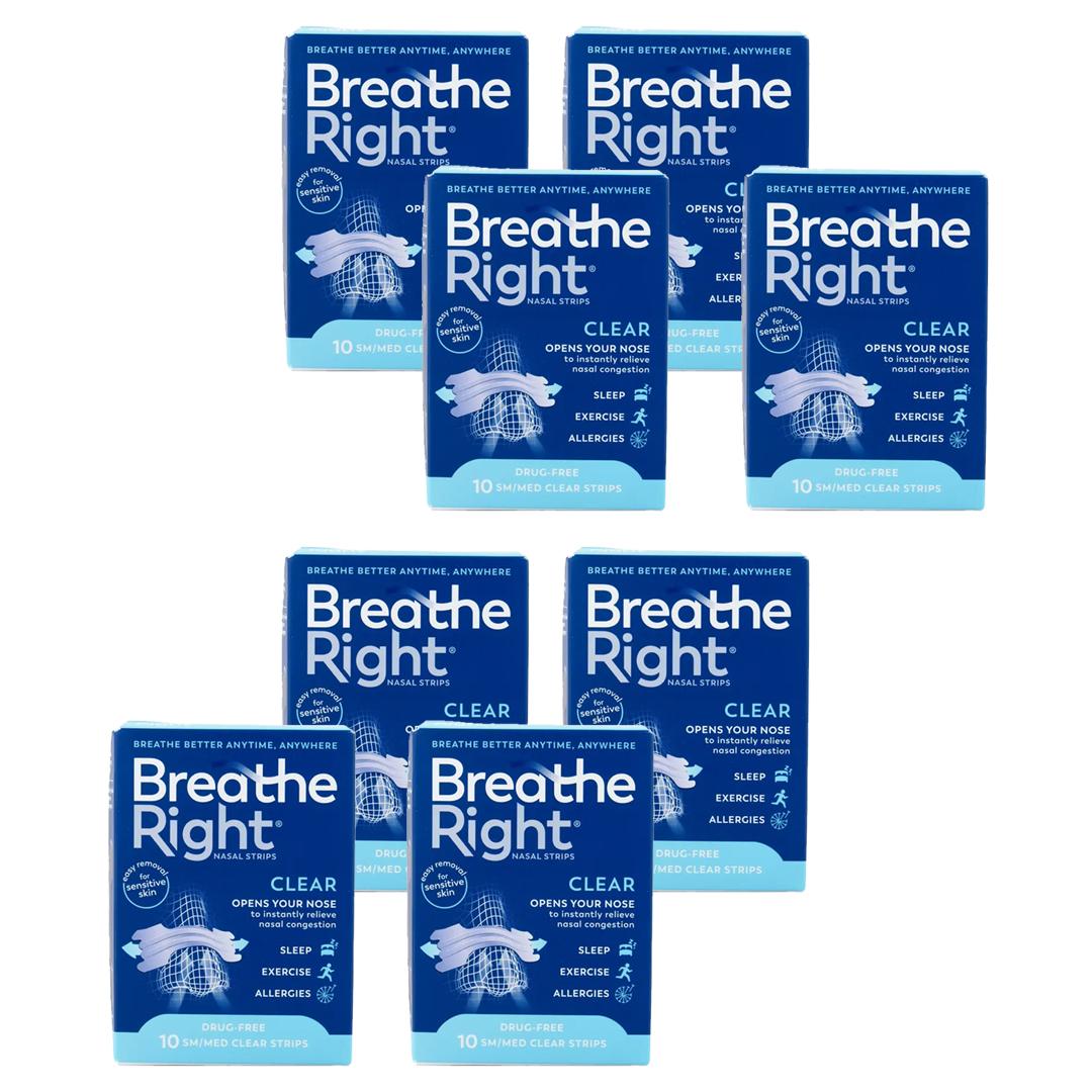 Breathe Right Congestion Relief Nasal Strips Clear Small/Medium 10 Strips Image 1