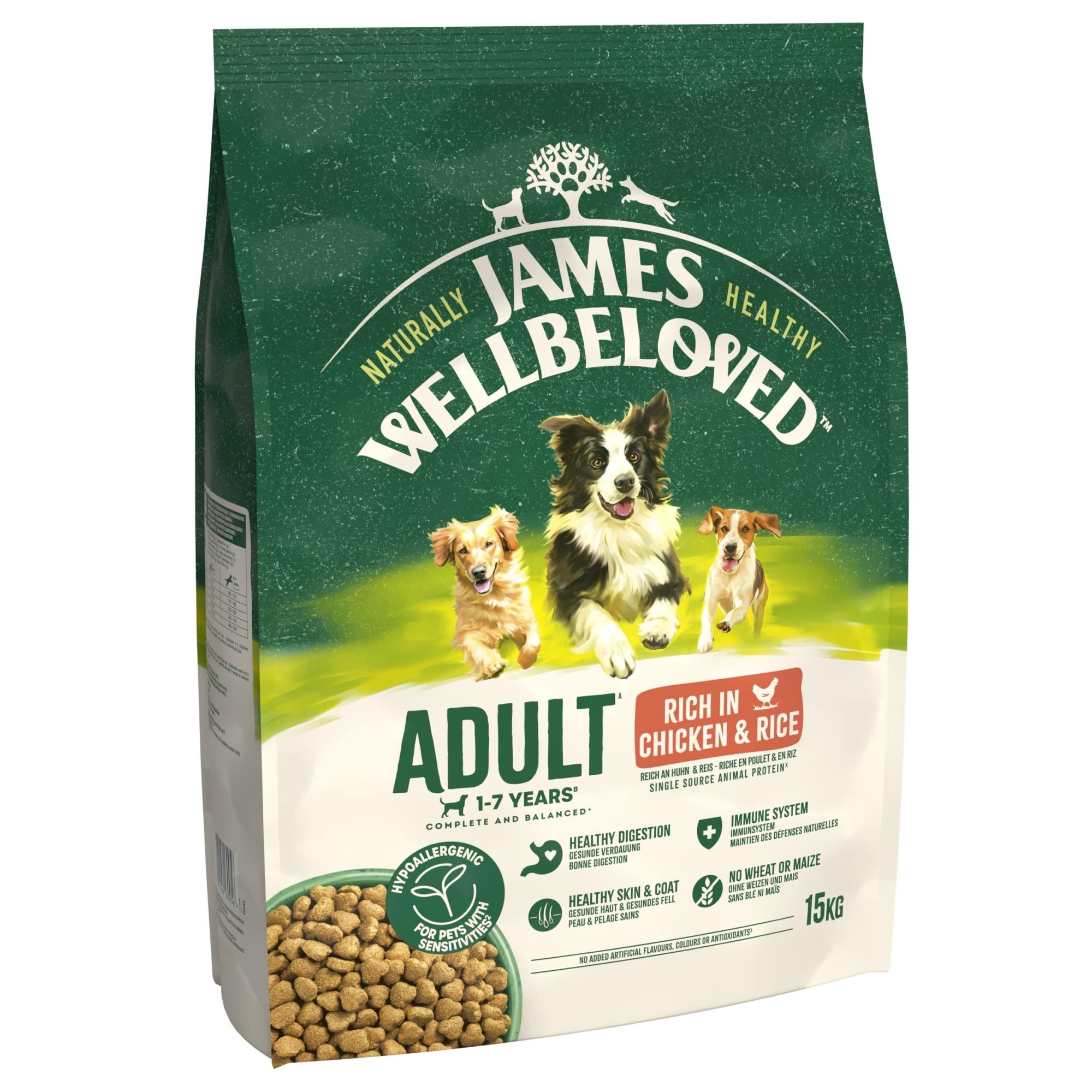 James Wellbeloved Dry Dog Adult Chicken & Rice 15kg Image 1