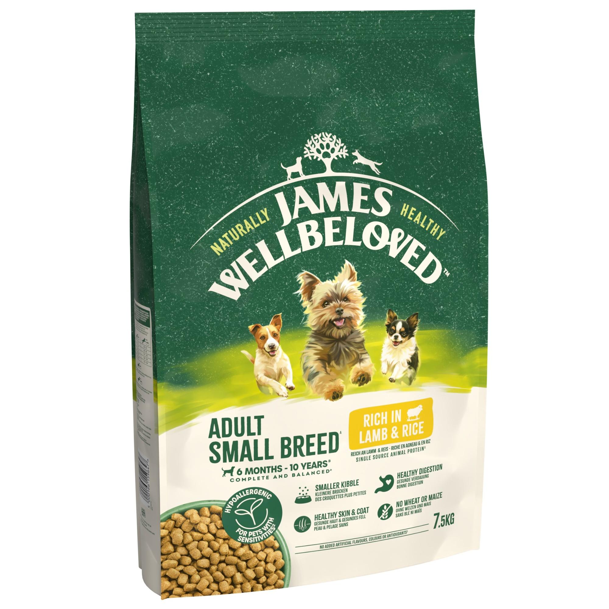 James Wellbeloved Dry Dog Adult Small Breed Lamb & Rice 7.5kg Image 1